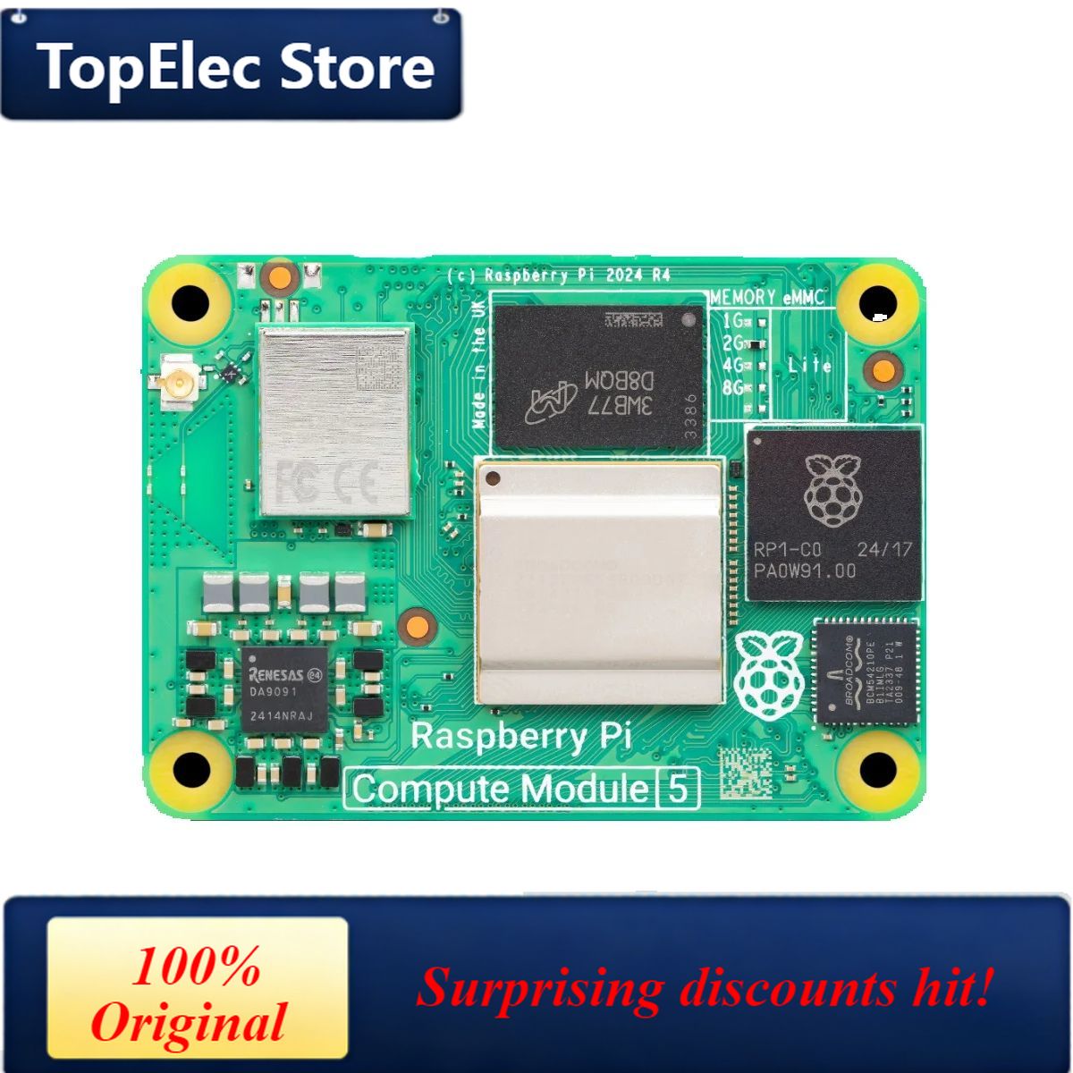 Raspberry Pi 5 8Gb Board - Płytka rozwojowa TopElec Raspberry Pi Compute