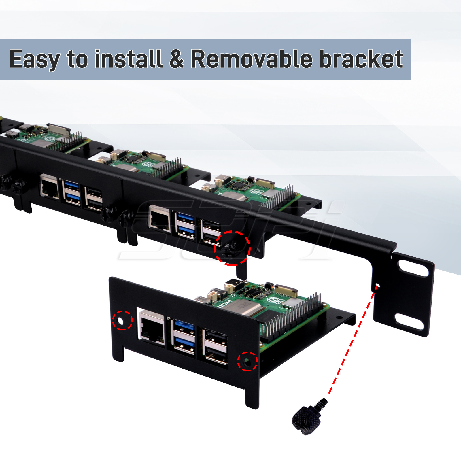 52Pi Zdejmowany uchwyt do mont – Raspberry Pi Rackmount 1U 19 Inch recenzja i cena